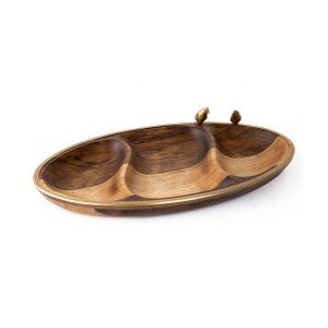 اردوخوری بیضی سه خانه گلدکیش مدل گلدن برد کد GK829438