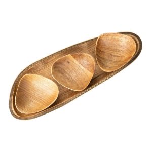 اردوخوری مثلث سه عددی به همراه سینی گلدکیش مدل گلدن برد کد GK829412
