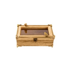 جعبه پذیرایی درب دار مستطی گلدکیش طرح گلدن برد مدل GK829662