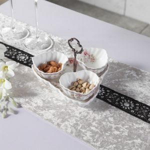 اردوخوری قلبی سه خانه چینی گلدکیش طرح سوئیتی کد GK701128